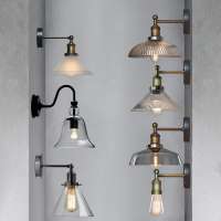 Best sellers Loft industrial lighting glass wall lamp with Edison bulb wall sconce