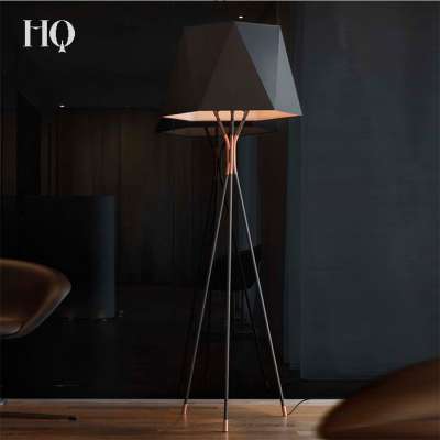 Modern luxury black / white metal fabric shadelamp large floor lamp to add atmosphere to the living room